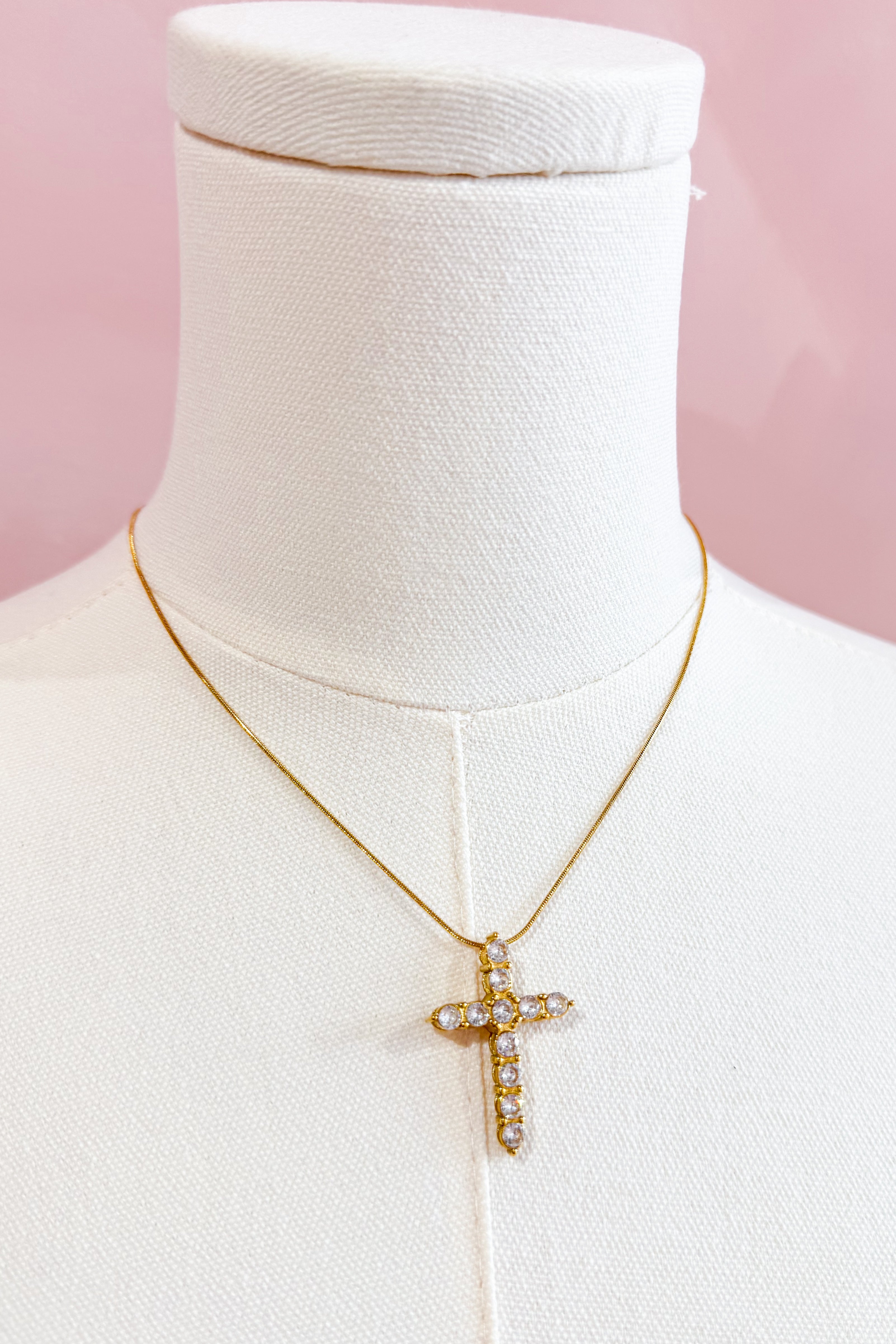 Chansuttpearls diamond cross necklace featuring pearls and sparkling diamonds on a silver chain, elegant jewelry for special occasions.