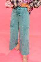 Bradley Mineral Washed Terry Knit Wide Leg Pants - Be You Boutique