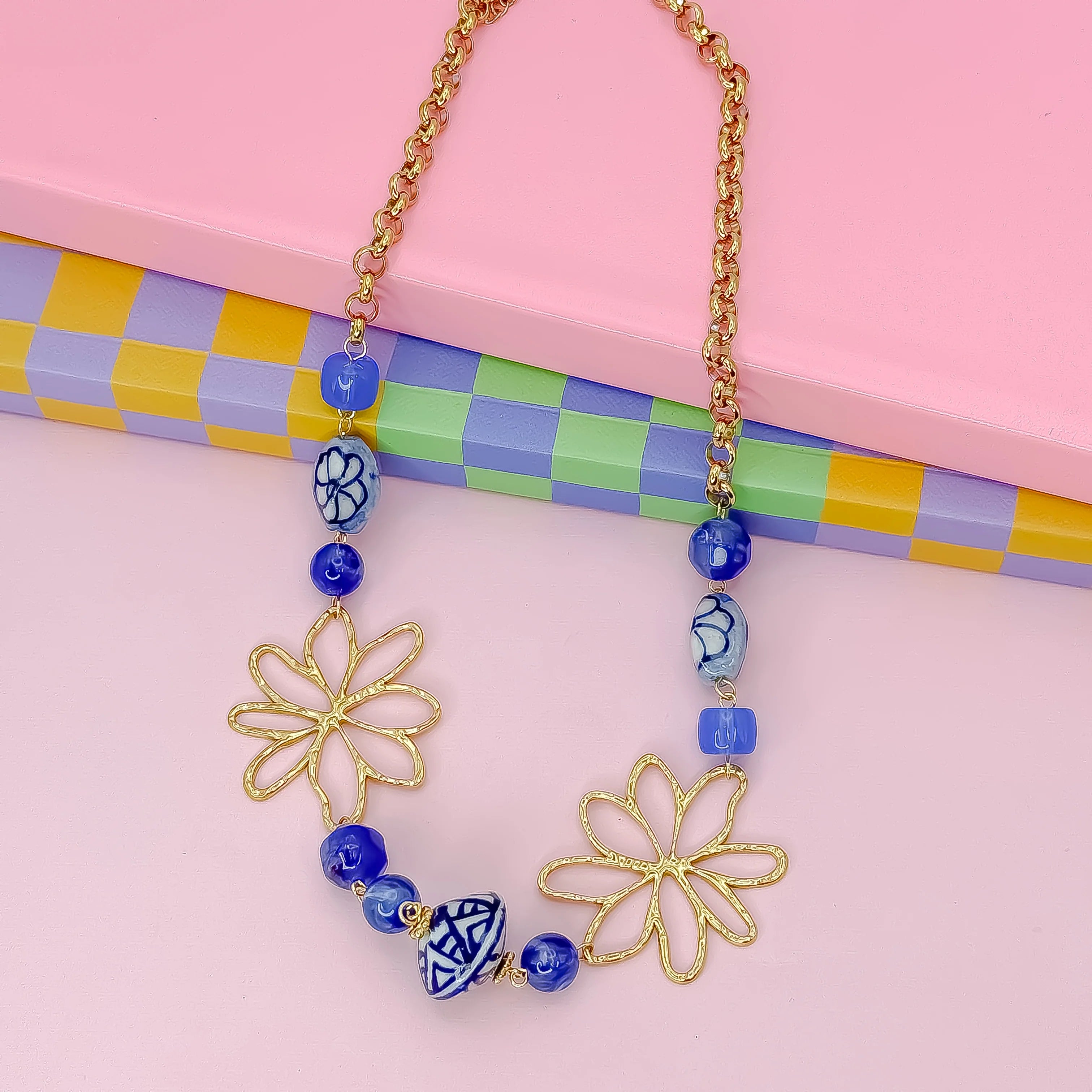 Treasure Jewels Blue Bloom Necklace - Be You Boutique