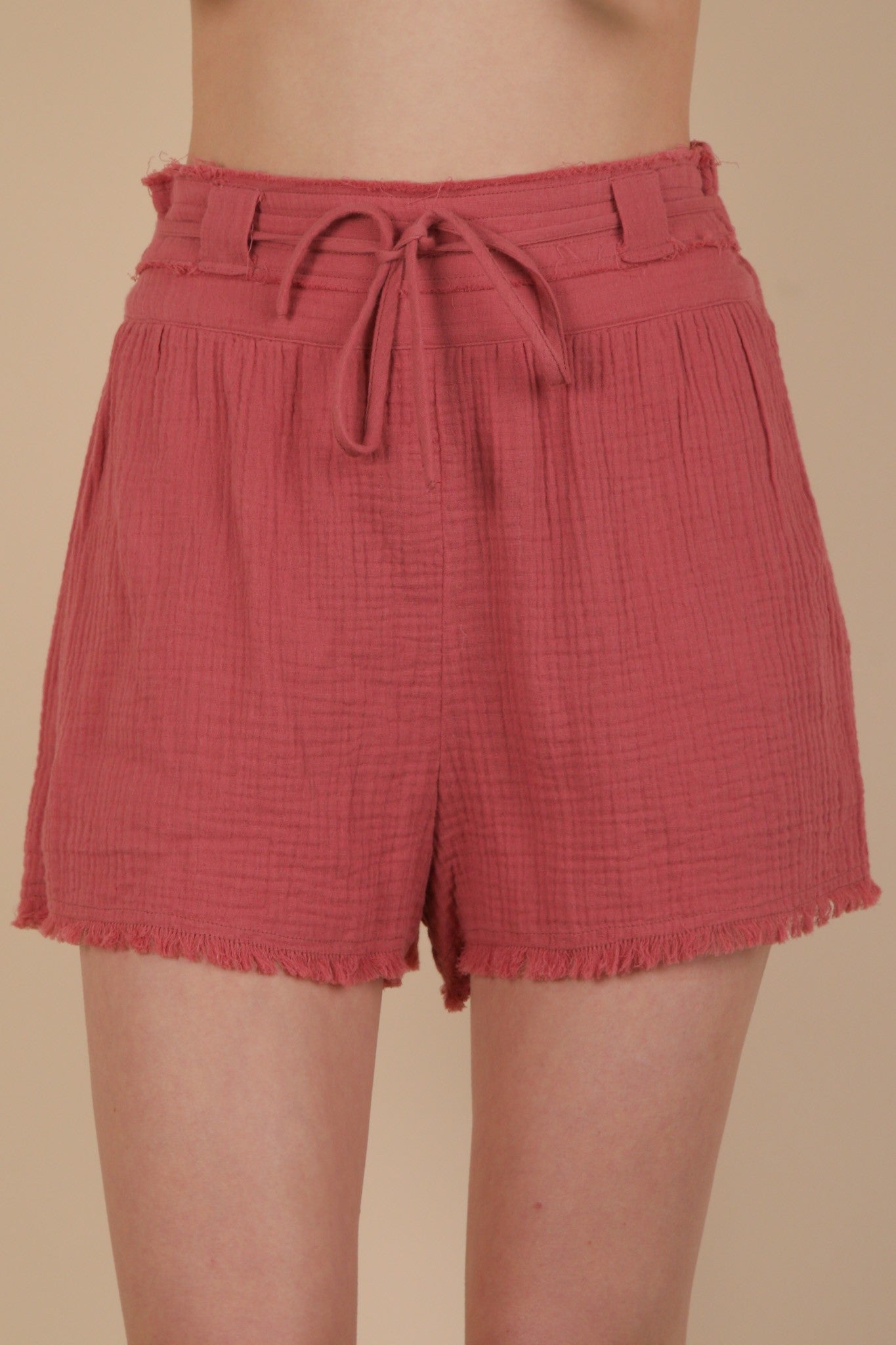 Crew Tie Waist Gauze Short - Be You Boutique