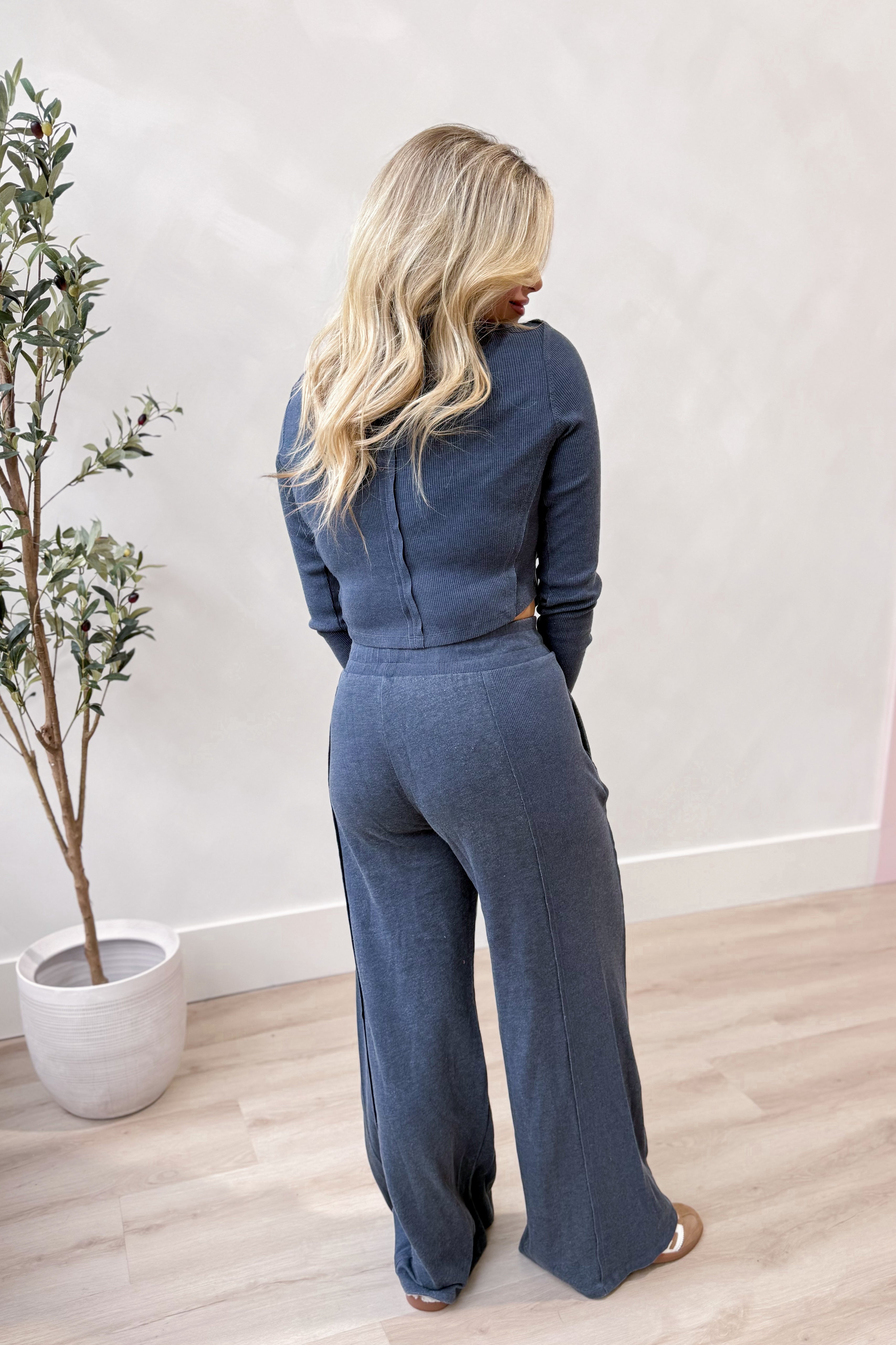 Jocelyn Ribbed Wide Leg Pant Set - Be You Boutique