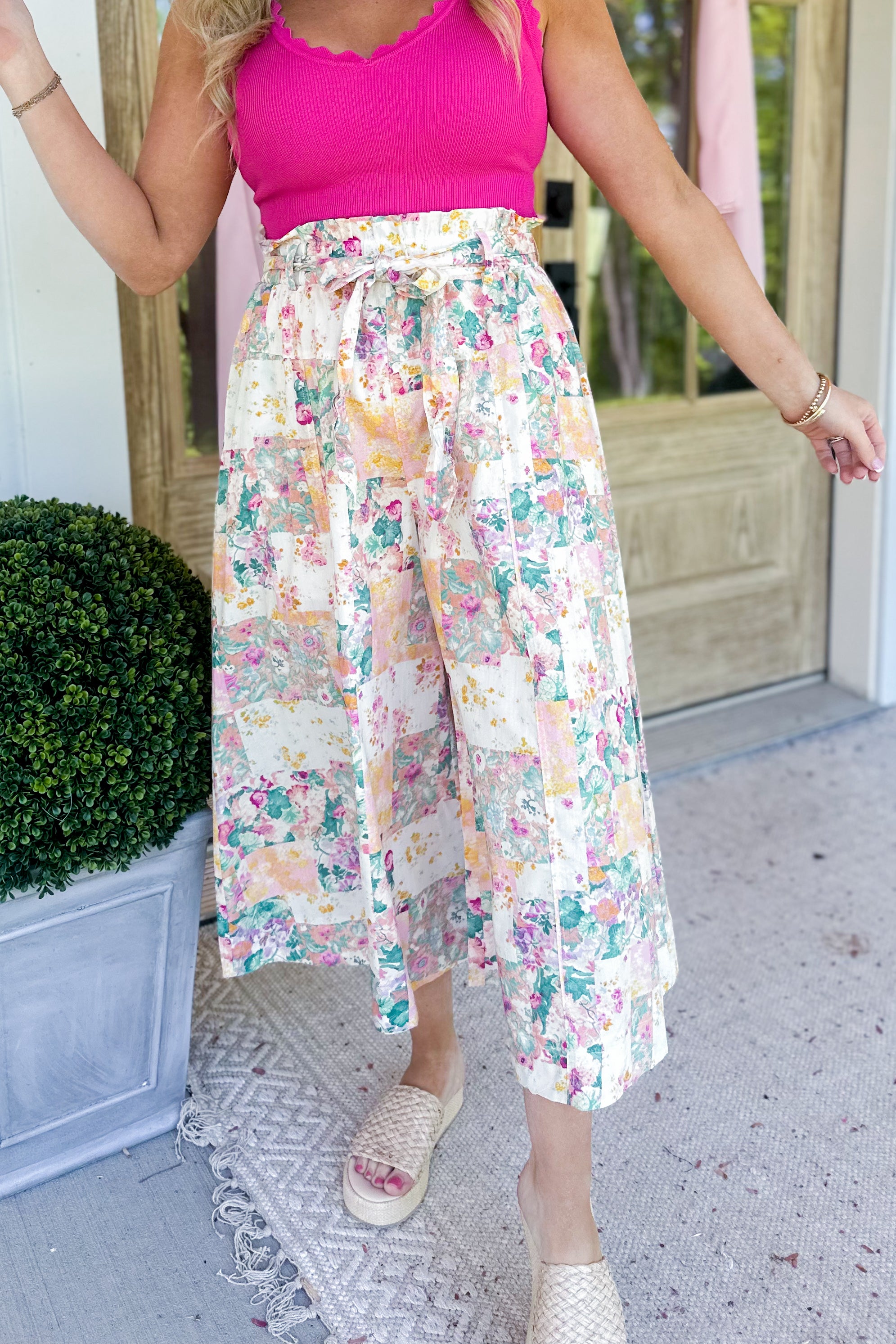 Connor High Rise Floral Belted Culottes - Be You Boutique