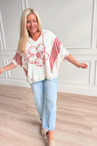 Hannah Flower Patch Plaid Pullover - Be You Boutique