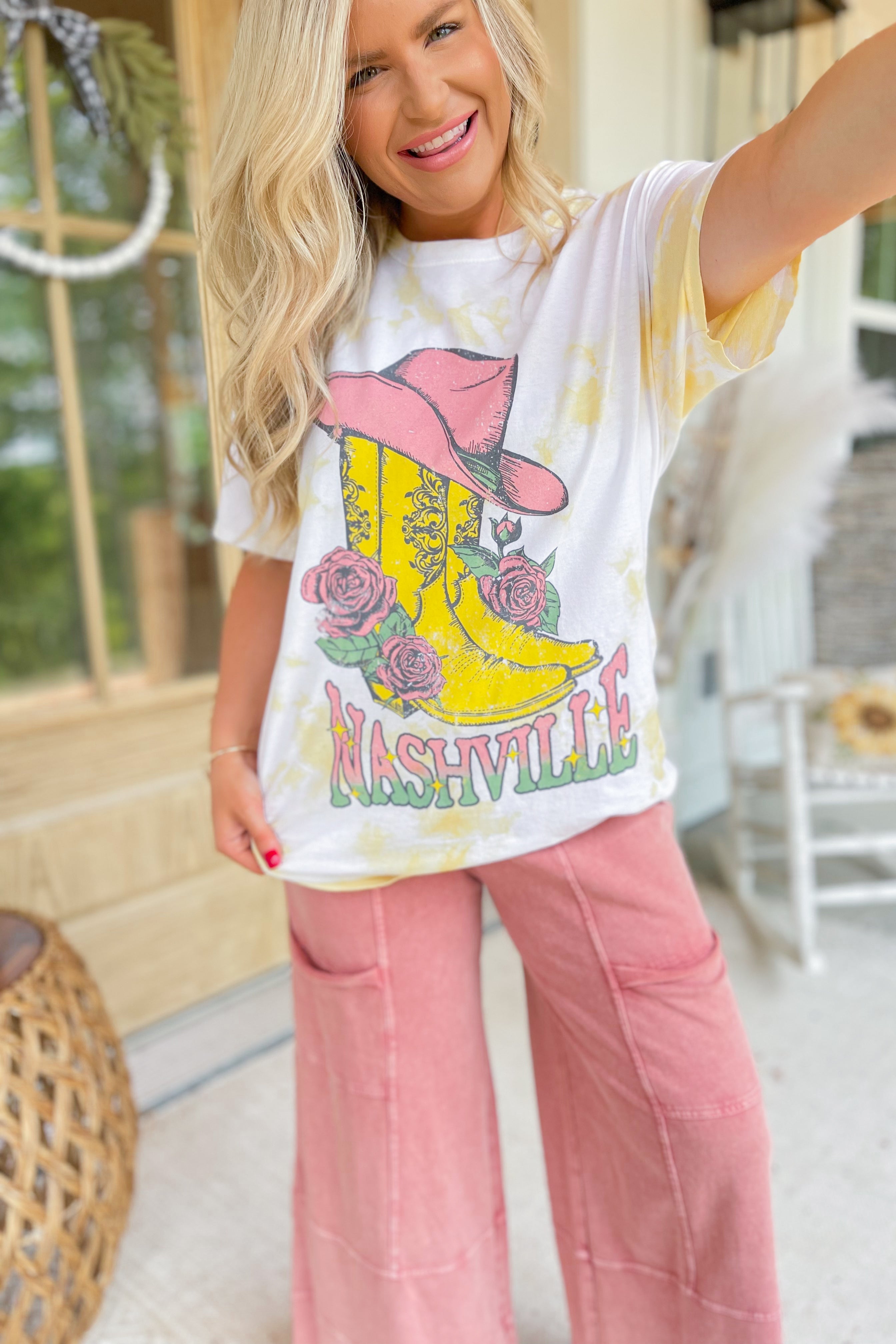 Nashville Cowboy Boots and Hat Short Sleeve Graphic Tee - Be You Boutique