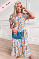 Sylvia Scallop Trim Puff Sleeve Midi Dress - Be You Boutique