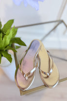 Berness Kimora Gold Metallic Sandal featuring a sleek strap design and metallic finish, stylish footwear for warm-weather occasions.