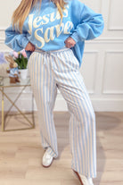 Hannah Striped Straight Leg Pant - Be You Boutique