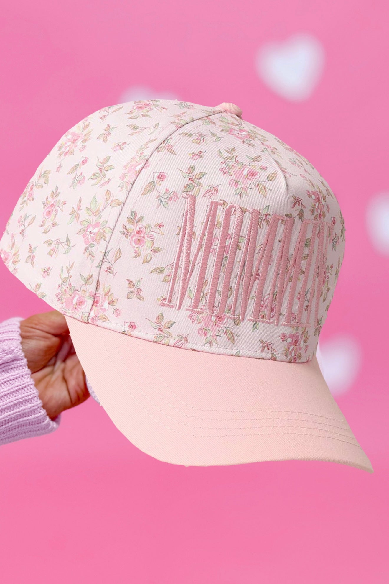 MOMMIN Embroidered Flower Trucker Hat - Be You Boutique