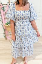 Margaret Floral Smocked Midi Dress - Be You Boutique