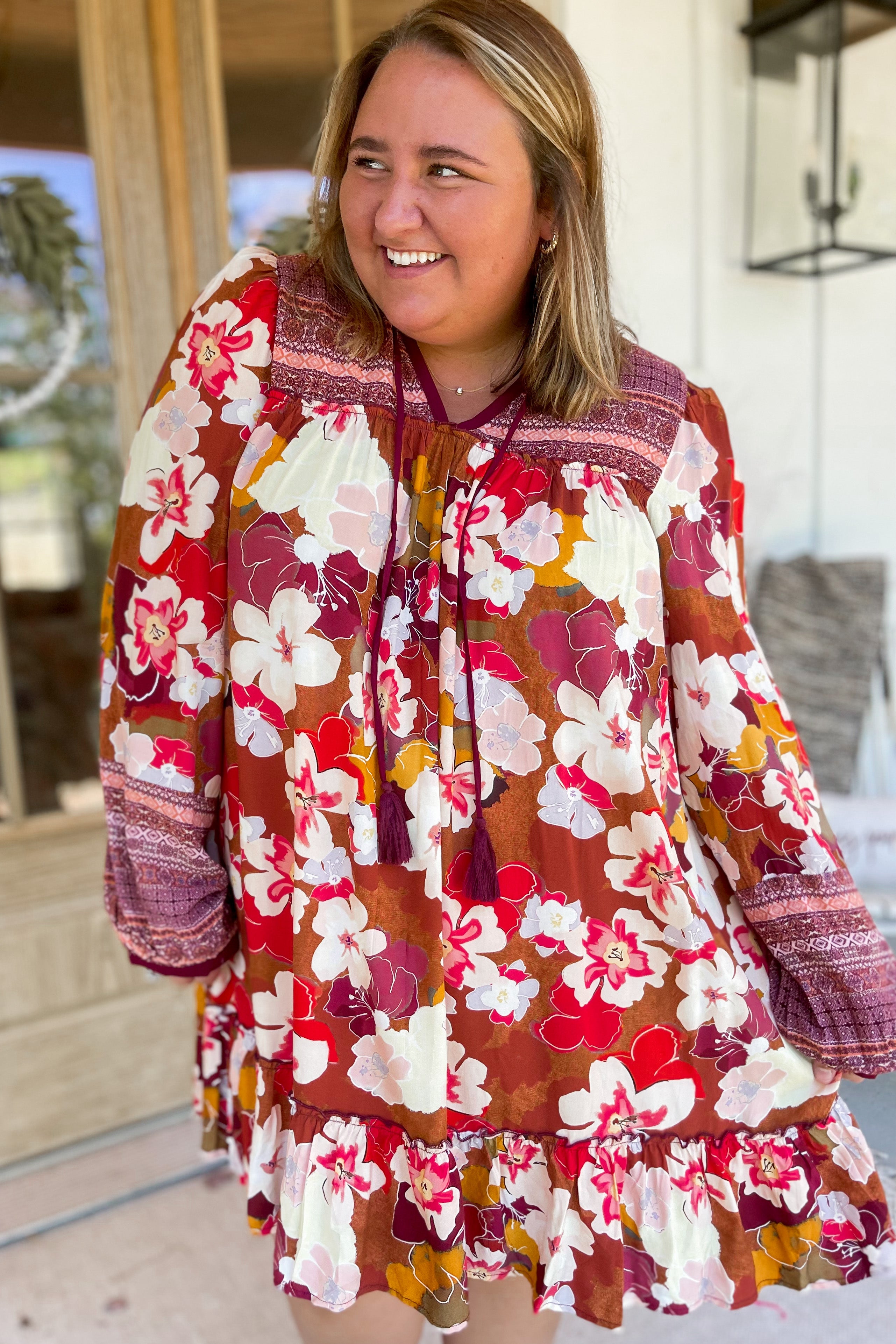 Rita Floral Print Rayon Challis Dress - Be You Boutique