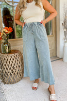 Rachel Washed Terry Knit Wide Leg Pant Bottom - Be You Boutique