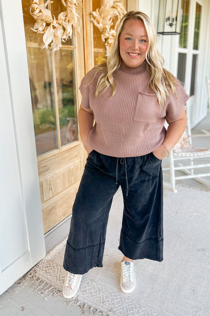 Luka Washed Wide Leg Crop Pants - Be You Boutique