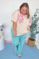 Billie Flower Patch Mineral Washed Top - Be You Boutique