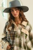 Lisa Plaid Color Block Button Collared Top - Be You Boutique