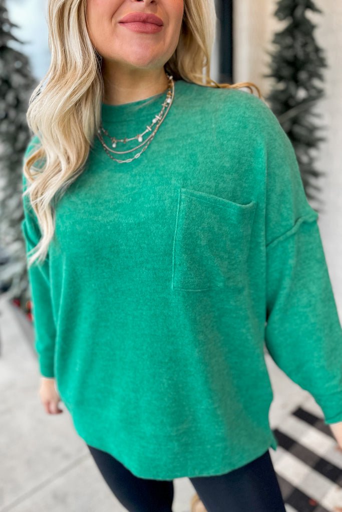 Ridge Brushed Melange Drop Shoulder Oversized Sweater *DOORBUSTER* - Be You Boutique