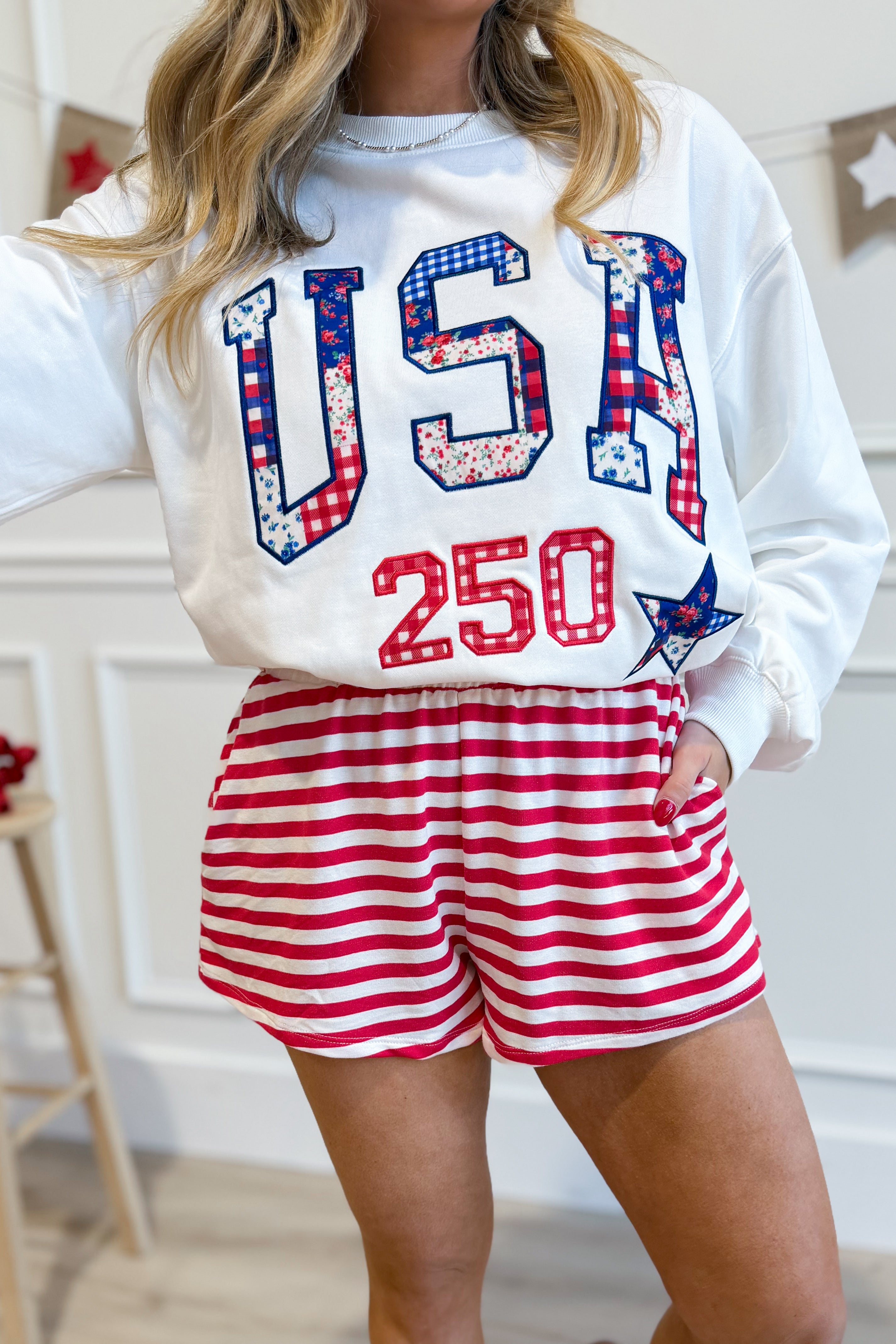 Eli striped comfy elastic waist shorts by BUCKET LIST, 152 shorts style, with a relaxed fit and casual striped design.