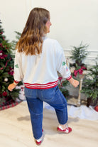 Mary Square Millie Tidings and Toile graphic pullover sweatshirt with festive toile design