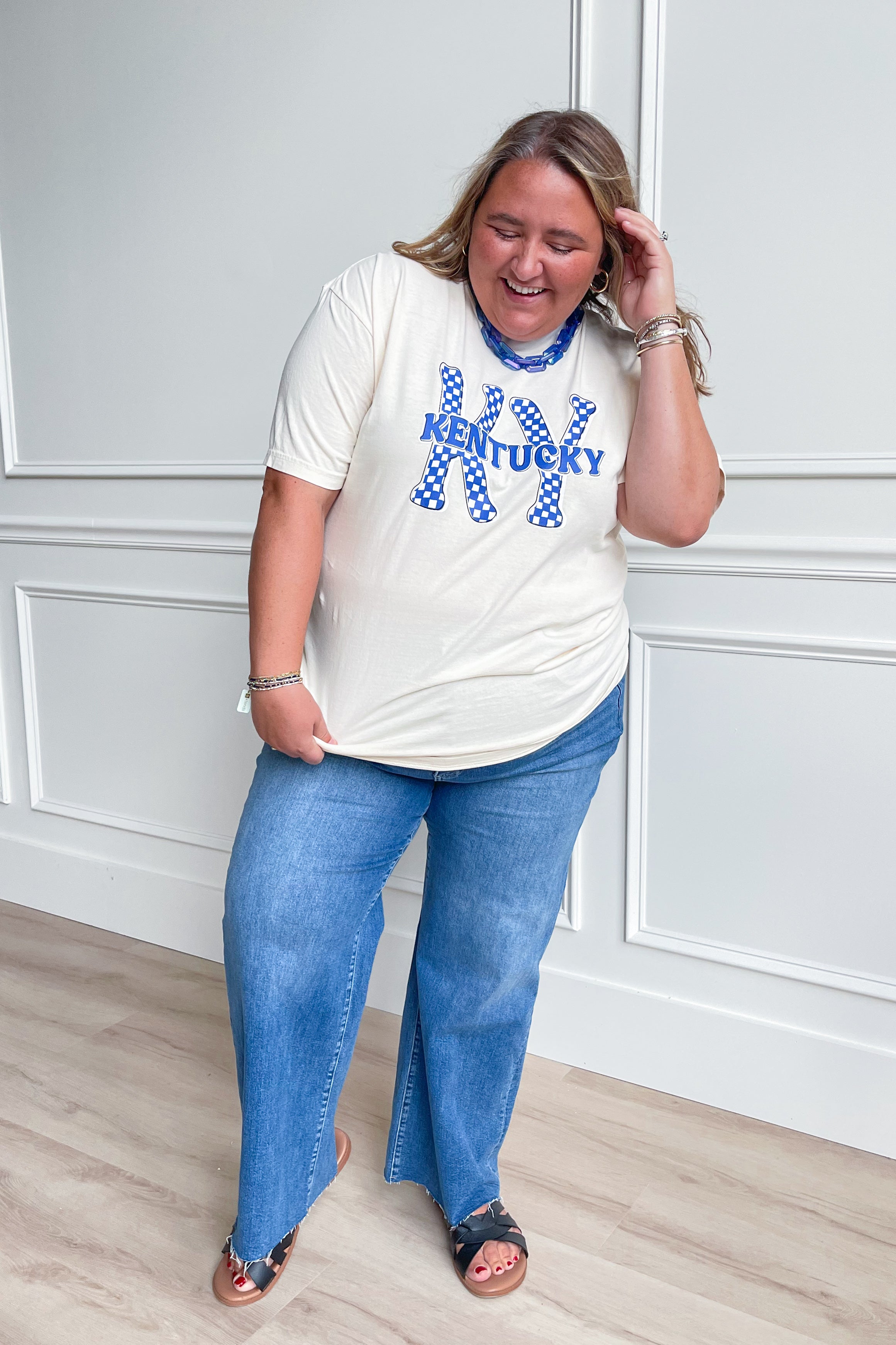 Kentucky Checkered Graphic T-shirt - Be You Boutique