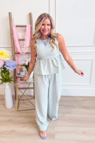 Sia Gingham Printed Peplum Top - Be You Boutique