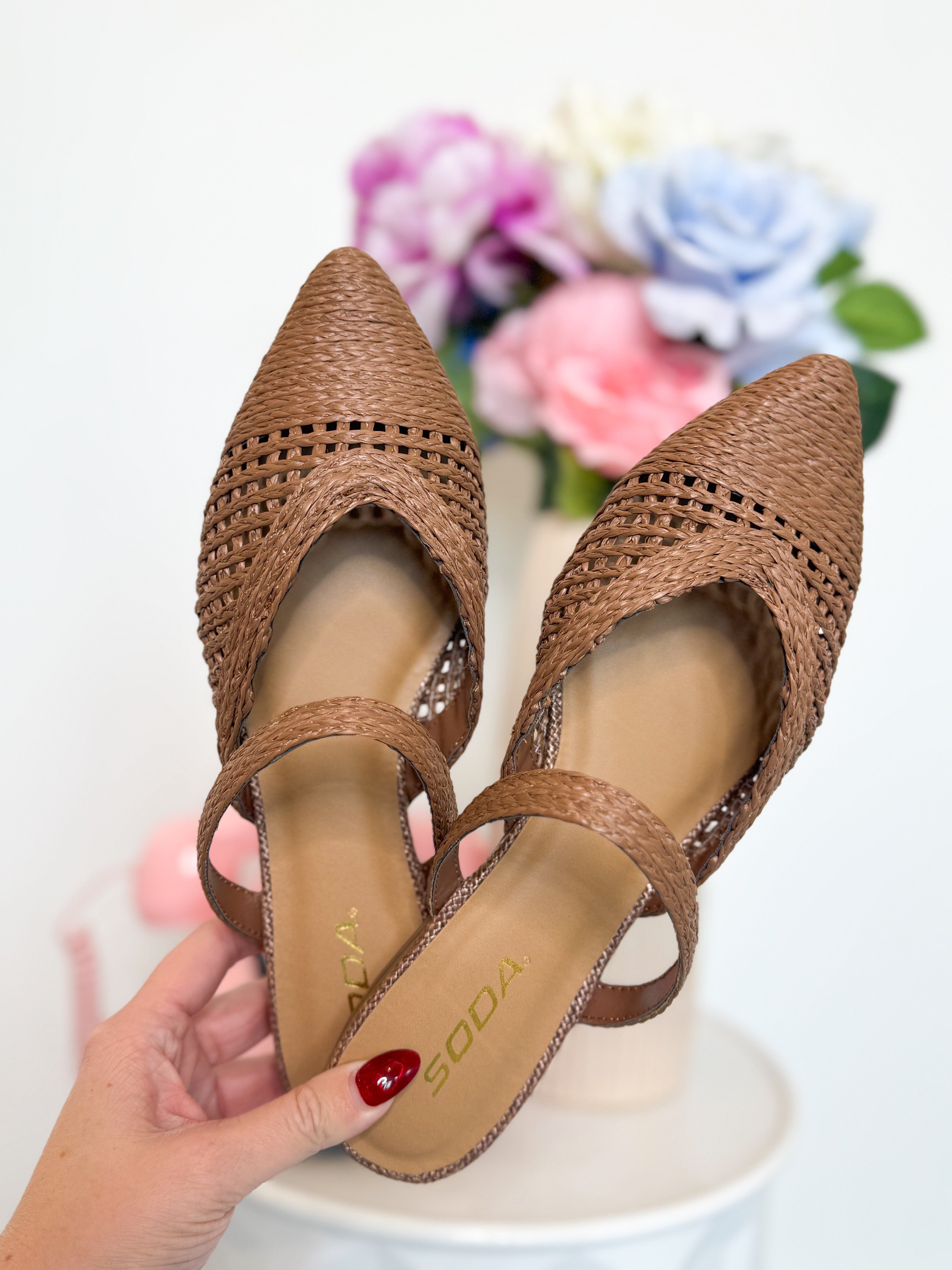 Soda Eladio Raffia Slip On Mule - Be You Boutique