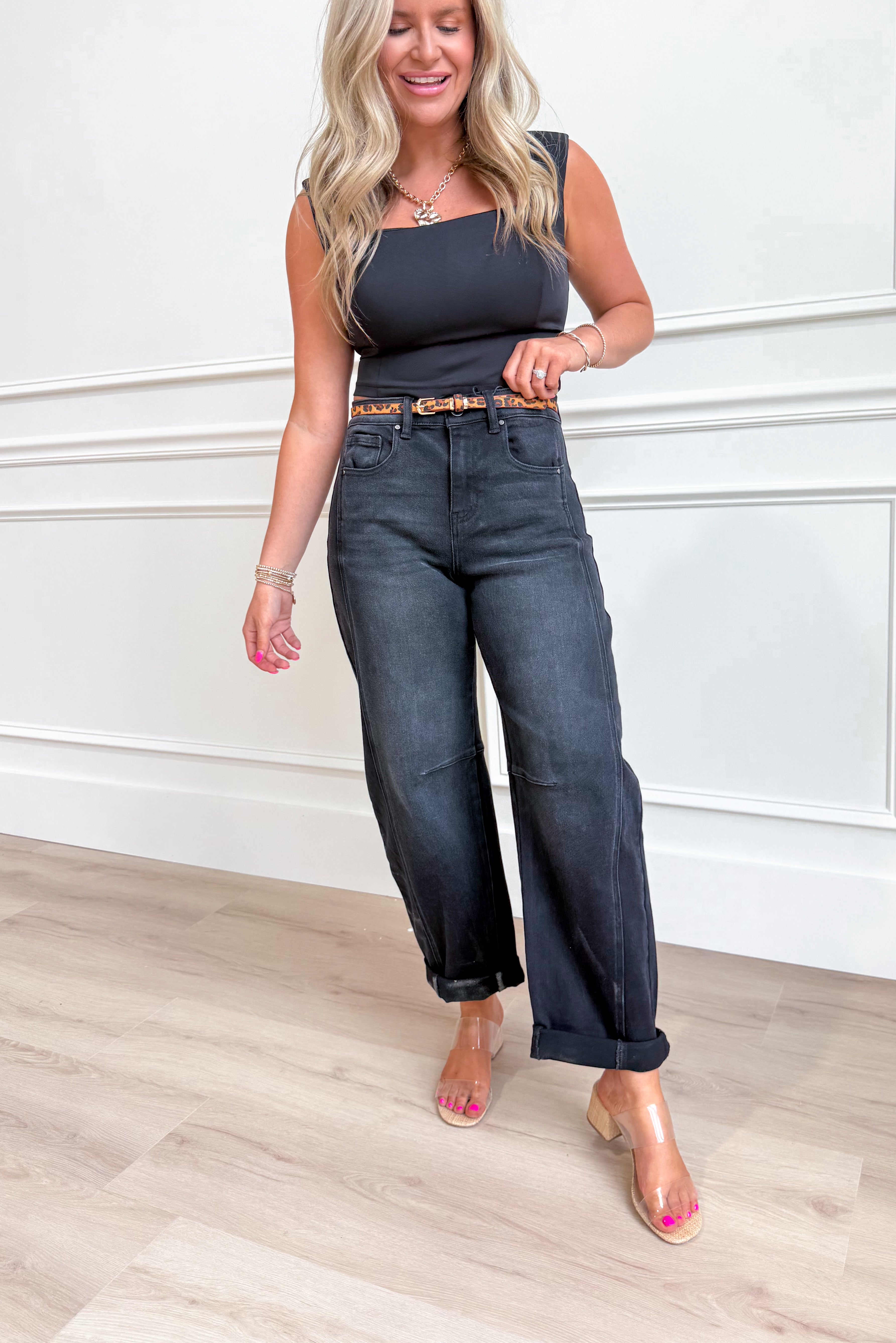 Risen Brian High Rise Boyfriend Cuffed Barrel Jeans [0-3XL] - Be You Boutique