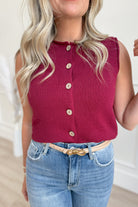 Charlie Button Down Cardigan Vest Top - Be You Boutique
