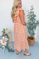 Joni Gingham Scalloped Ruffle Dress - Be You Boutique