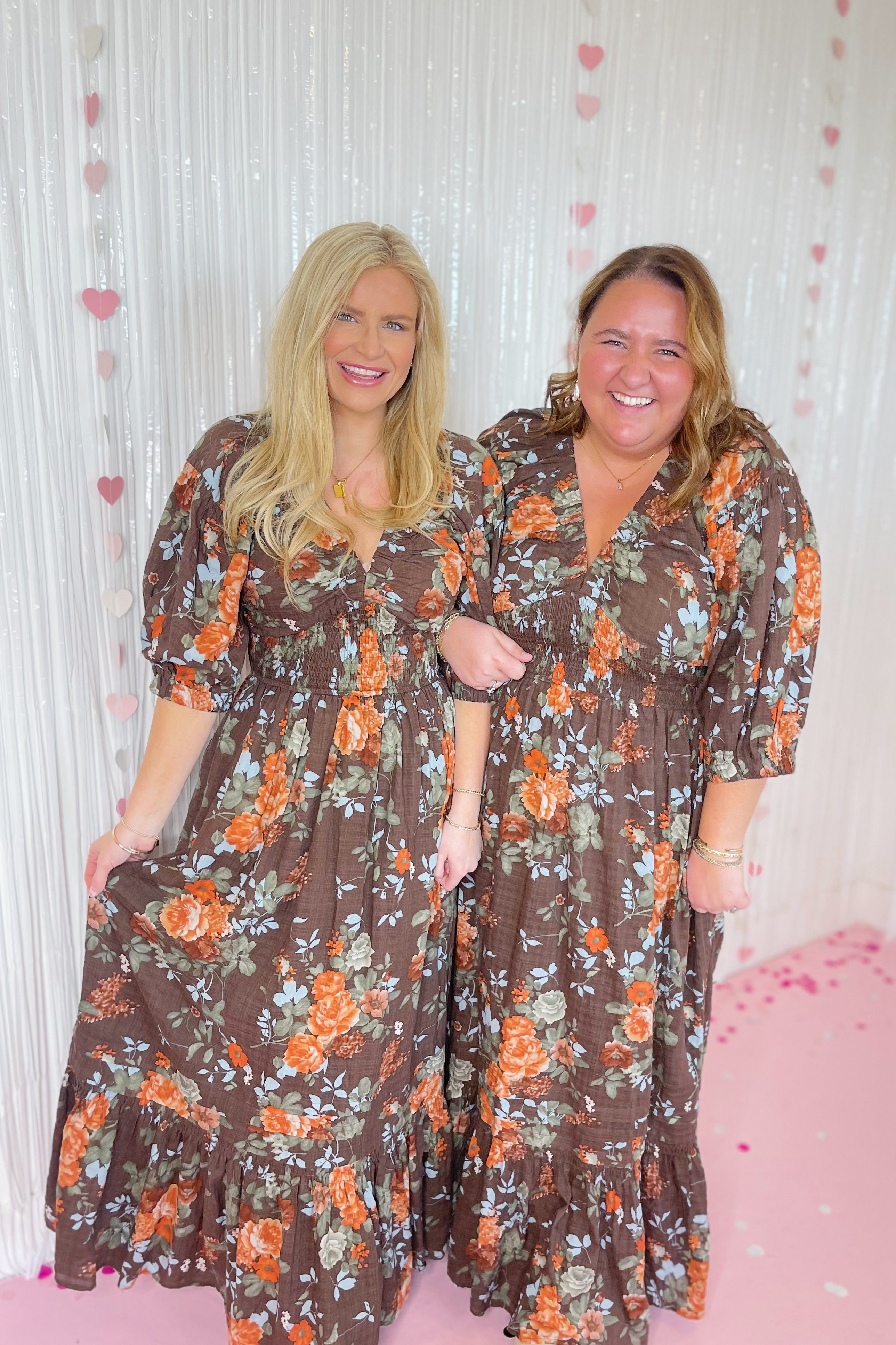 Molly Floral Print 3/4 Sleeve Smocked Waist Maxi Dress - Be You Boutique