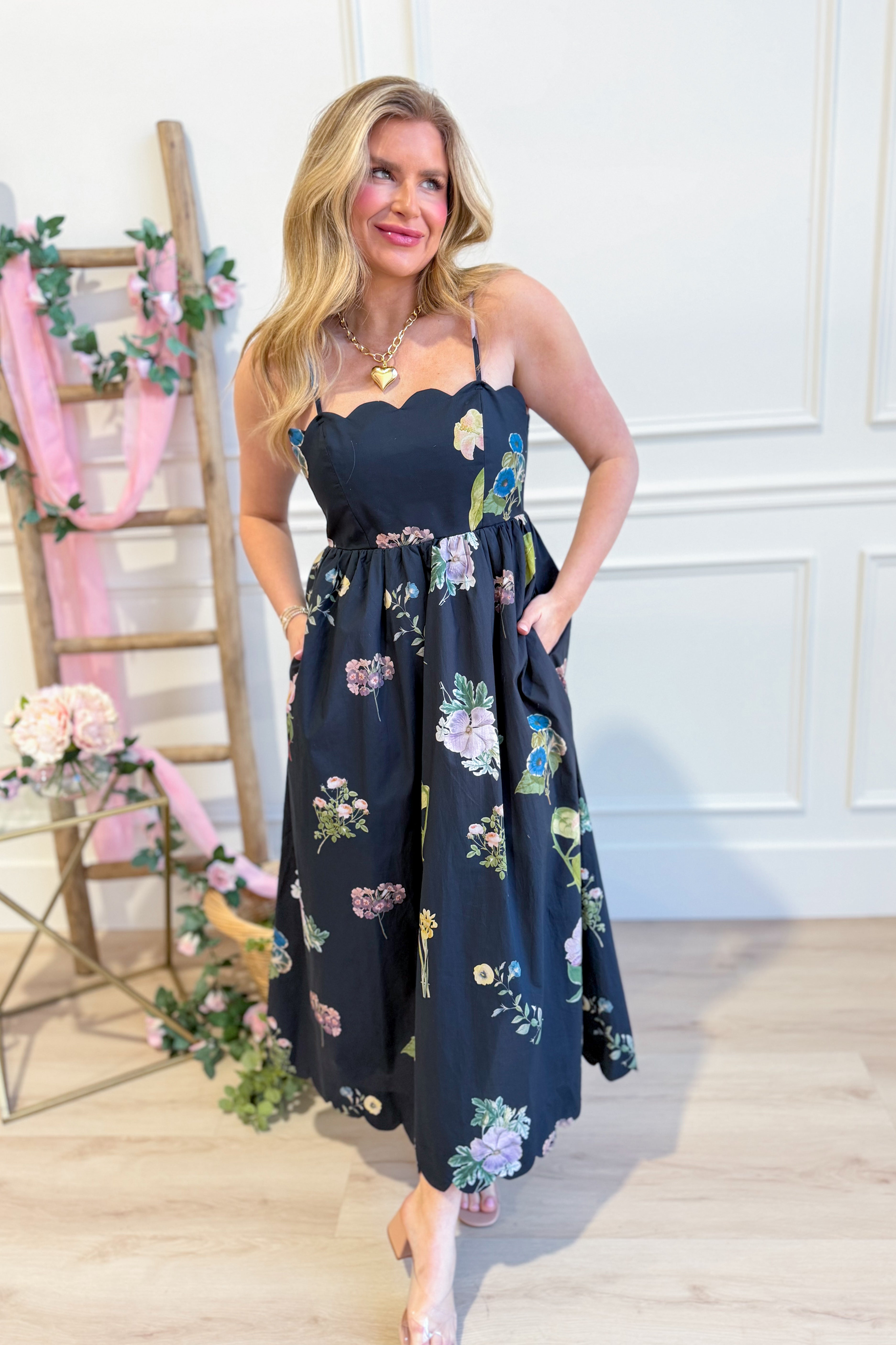 Mandy Floral Sleeveless Dress - Be You Boutique