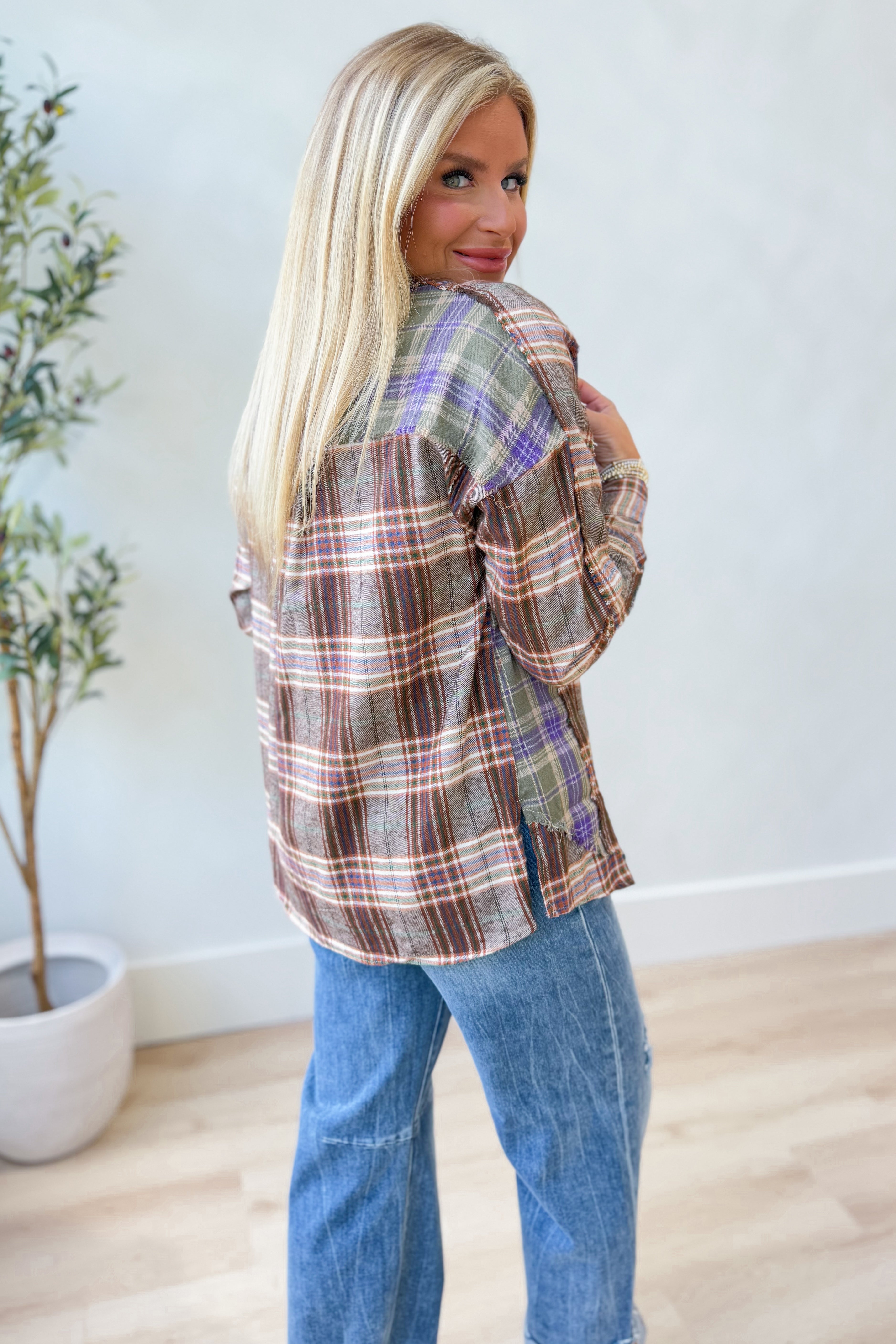 Simpson Plaid Button Down Flannel - Be You Boutique