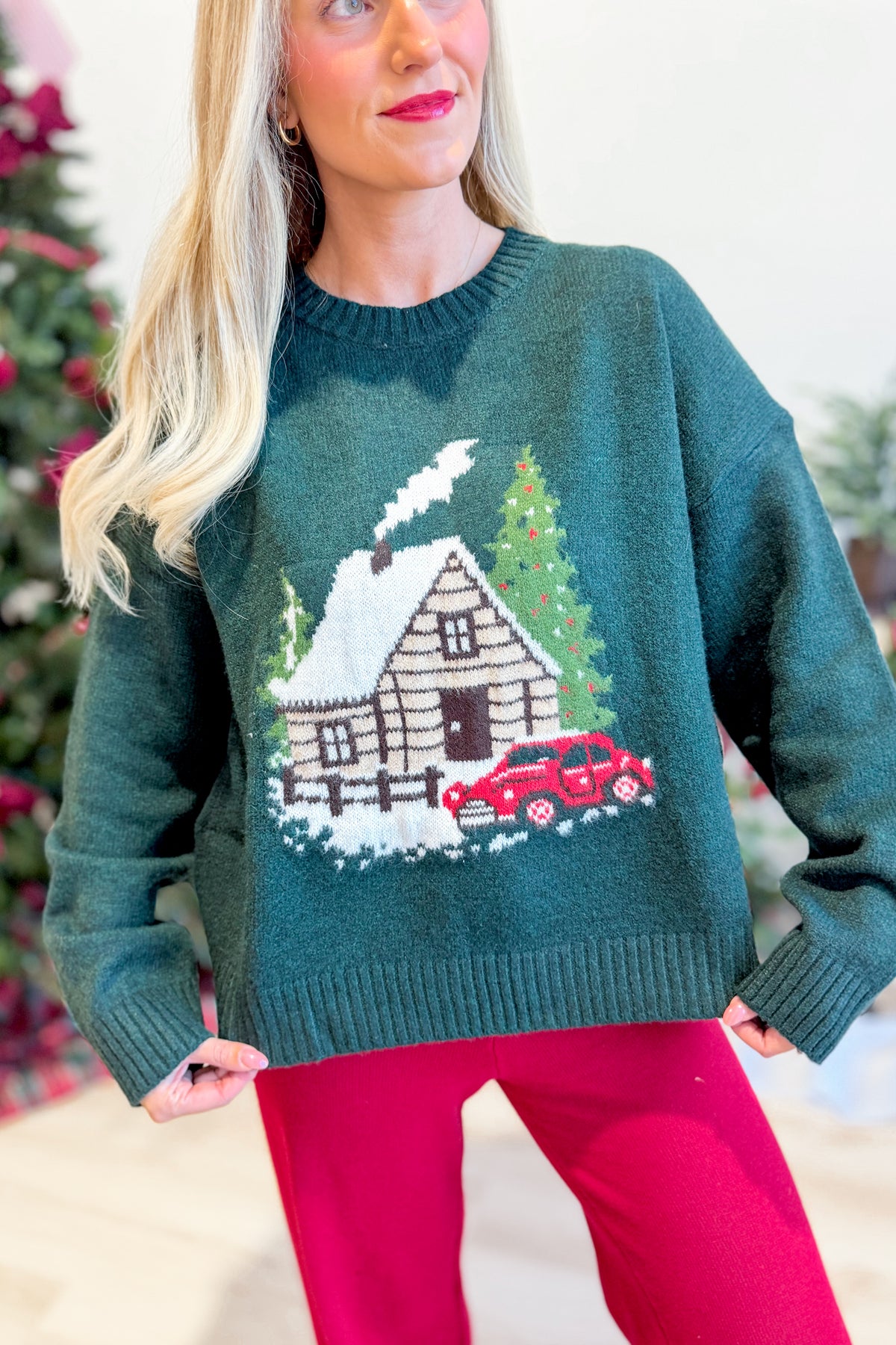 TWENTIFOURTH Presley Cozy Holiday Home Sweater, 132 Fall Sweater with festive patterns and warm knit fabric.