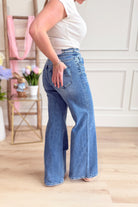 Vervet Olivia High Rise Double Button Drawstring Jean - Be You Boutique