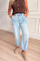 Risen Zach Mid Rise Barrel Jeans [1-3XL] - Be You Boutique