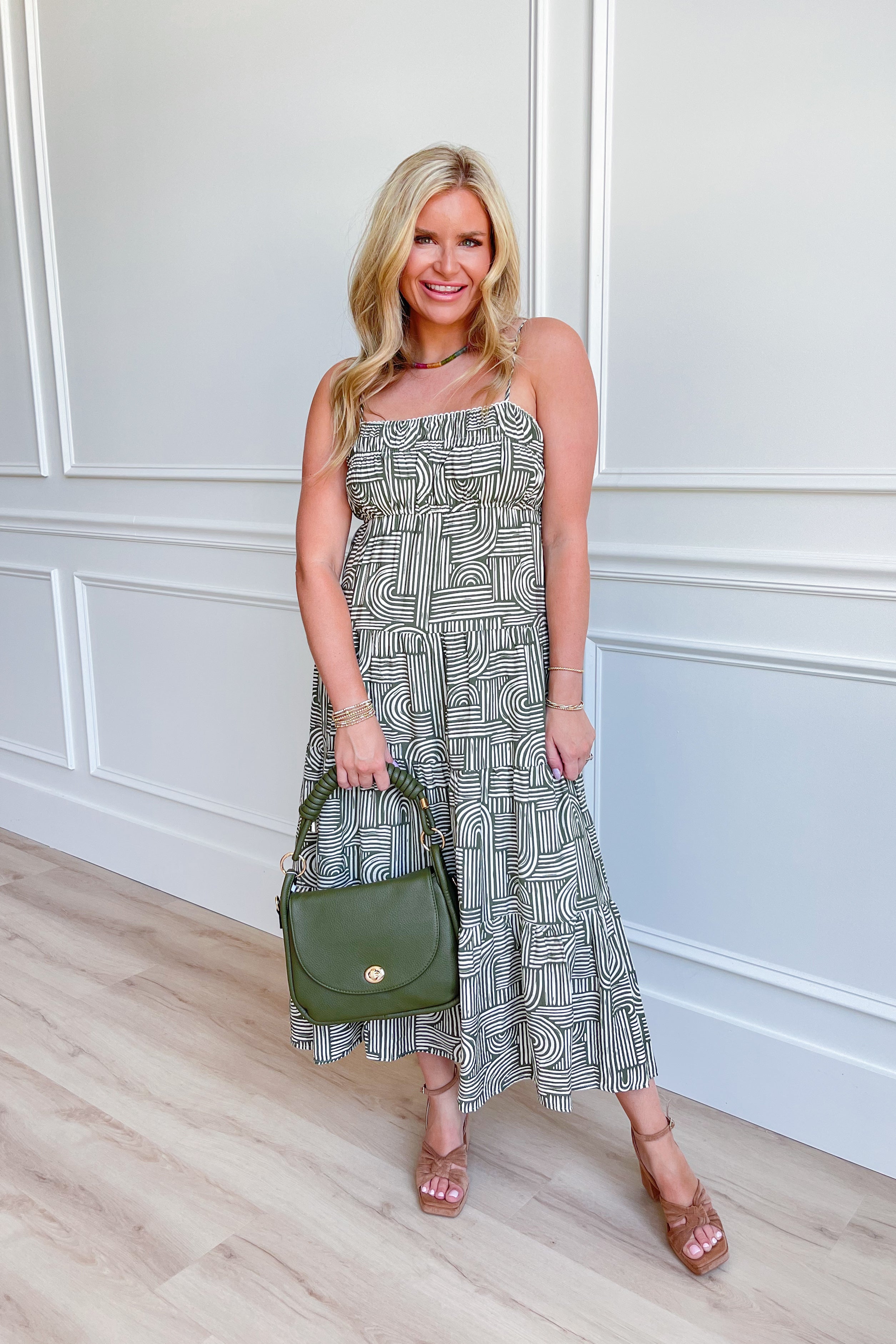 Michelle Abstract Empire Waist Dress - Be You Boutique