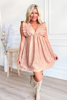 Scarlett Floral Ruffle Trim Dress - Be You Boutique