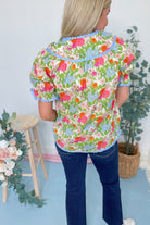 Kinlee Floral Medallion Puff Sleeve Top - Be You Boutique