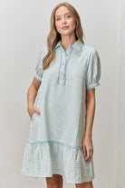 Bunny Striped Contrasted Trim Dress - Be You Boutique