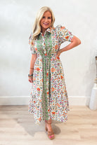Nancy Charming Printed Midi Dress - Be You Boutique