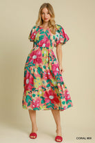 Candace Floral Print Midi Dress - Be You Boutique