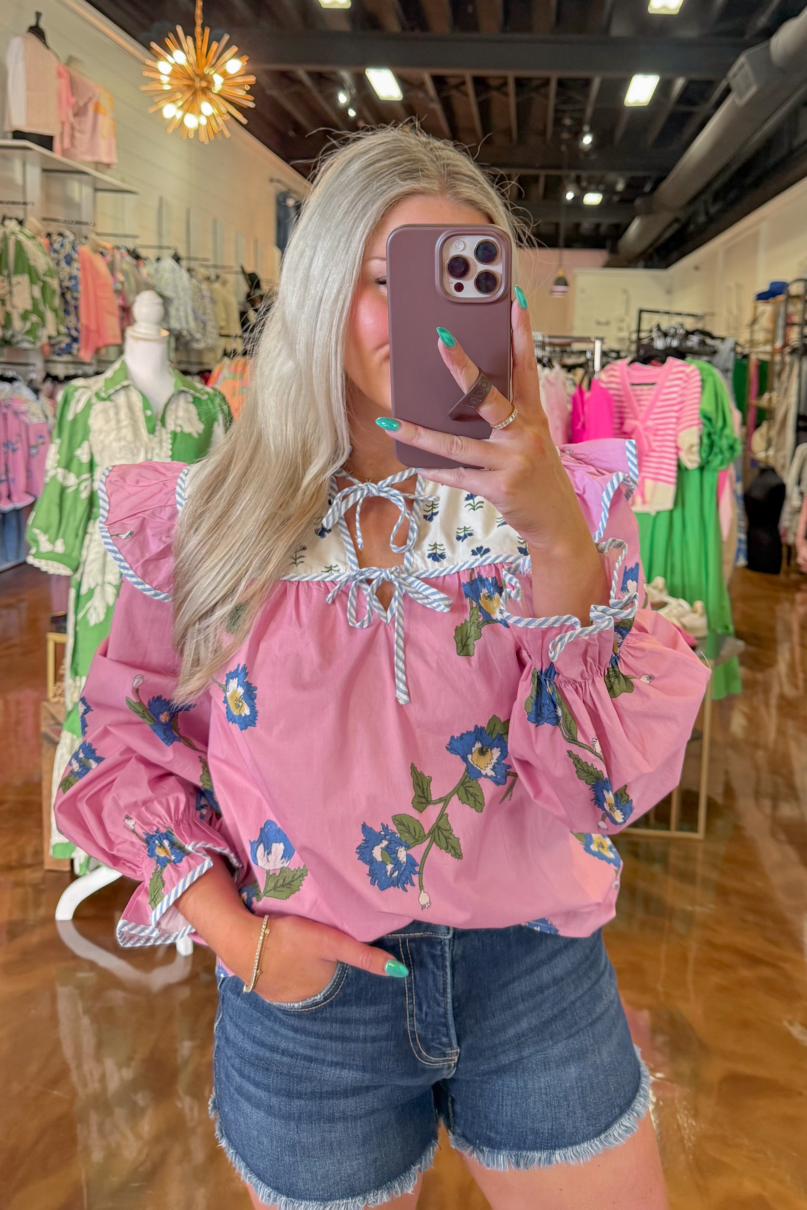 Jazlyn Floral Puff Sleeve Top - Be You Boutique