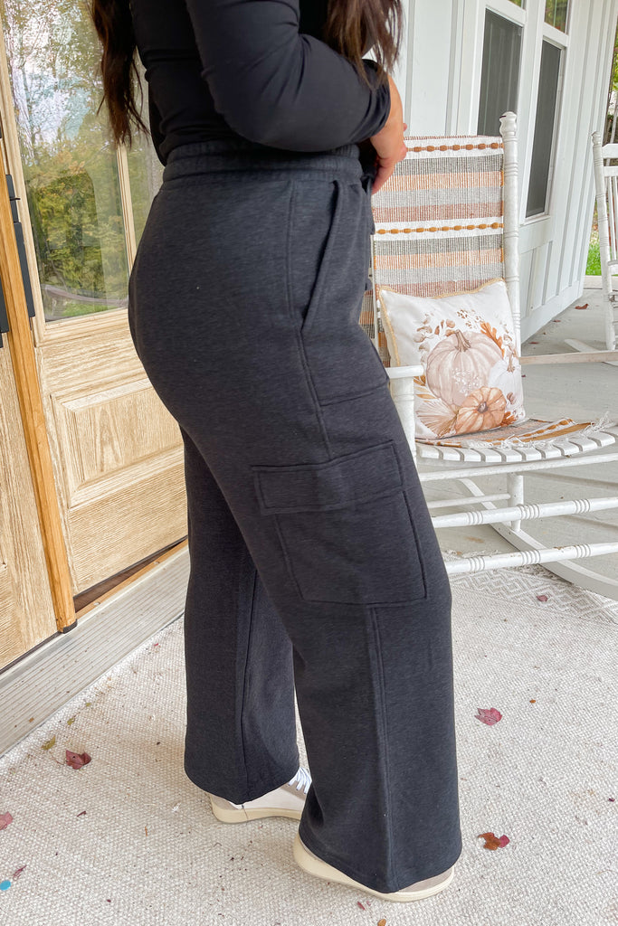 Risen Cozy Comfy High Rise Cargo Pocket Wide Leg Pants - Be You Boutique