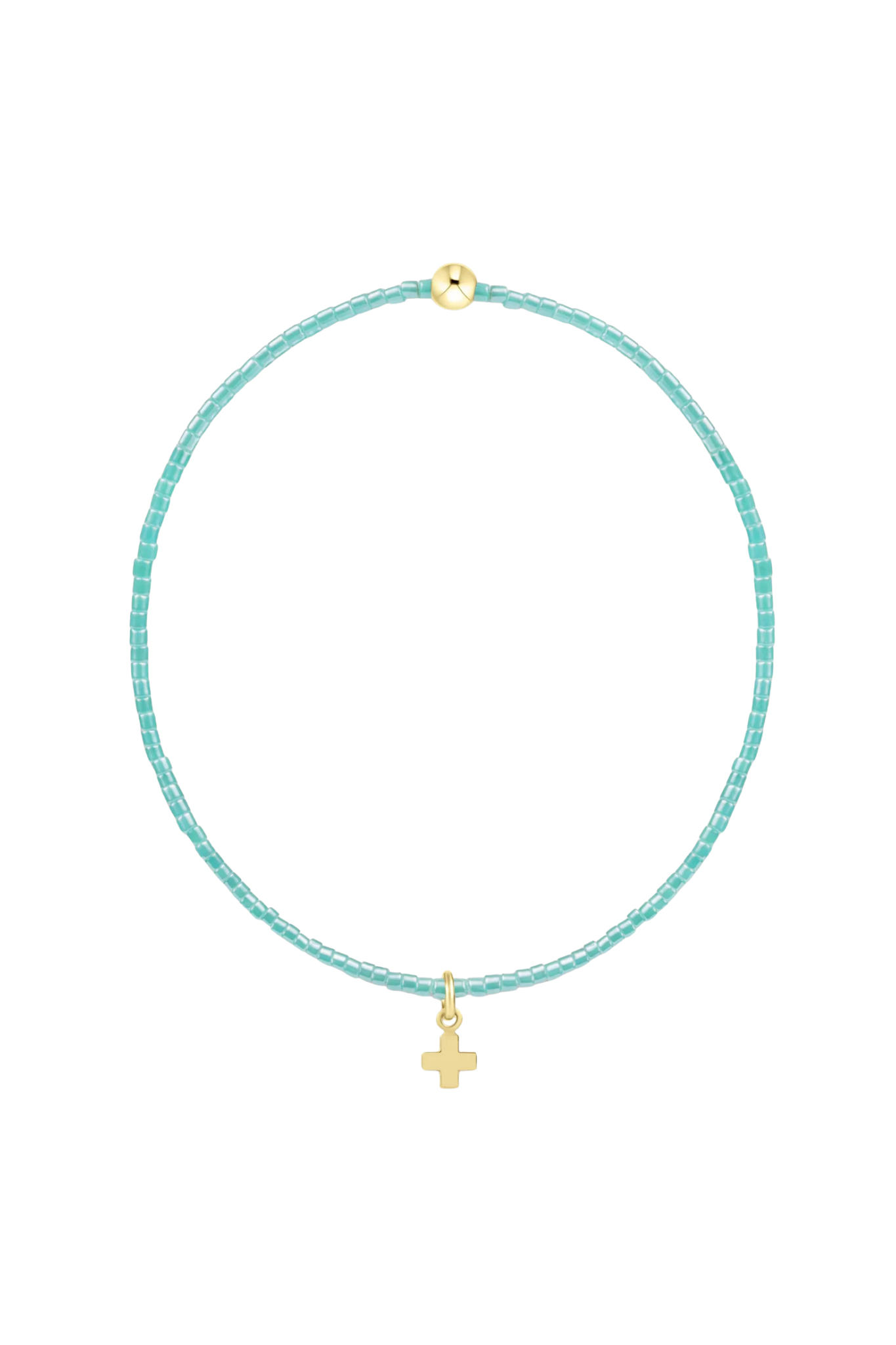 Enewton Sea Glass Hope Classic Signature Cross Charm Bracelet featuring sea glass beads and a cross charm, elegant jewelry accessory.