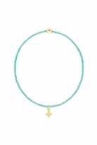 Enewton Sea Glass Hope Classic Signature Cross Charm Bracelet featuring sea glass beads and a cross charm, elegant jewelry accessory.