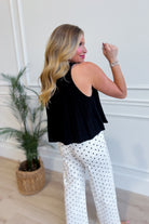 Sleeveless pointelle sweater knit tank top from &MERCI, a stylish, dressy top in soft, lightweight fabric with a delicate knit pattern.
