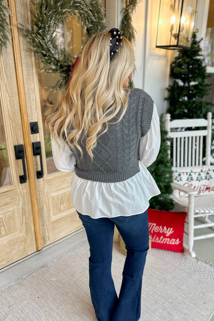 Archer Layered Round Neck Knit Sweater Vest Top - Be You Boutique