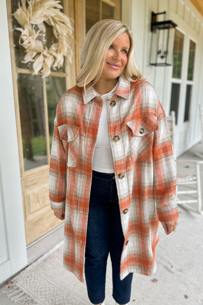 Martha Long Plaid Shacket - Be You Boutique
