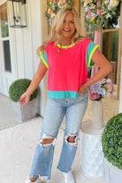 Bre Color Block Short Sleeve Top - Be You Boutique