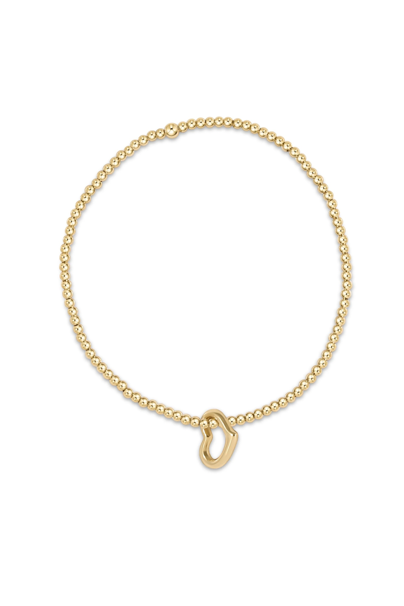 Enewton 2.5mm love gold charm bracelet featuring delicate gold chain and heart-shaped charm, elegant jewelry accessory