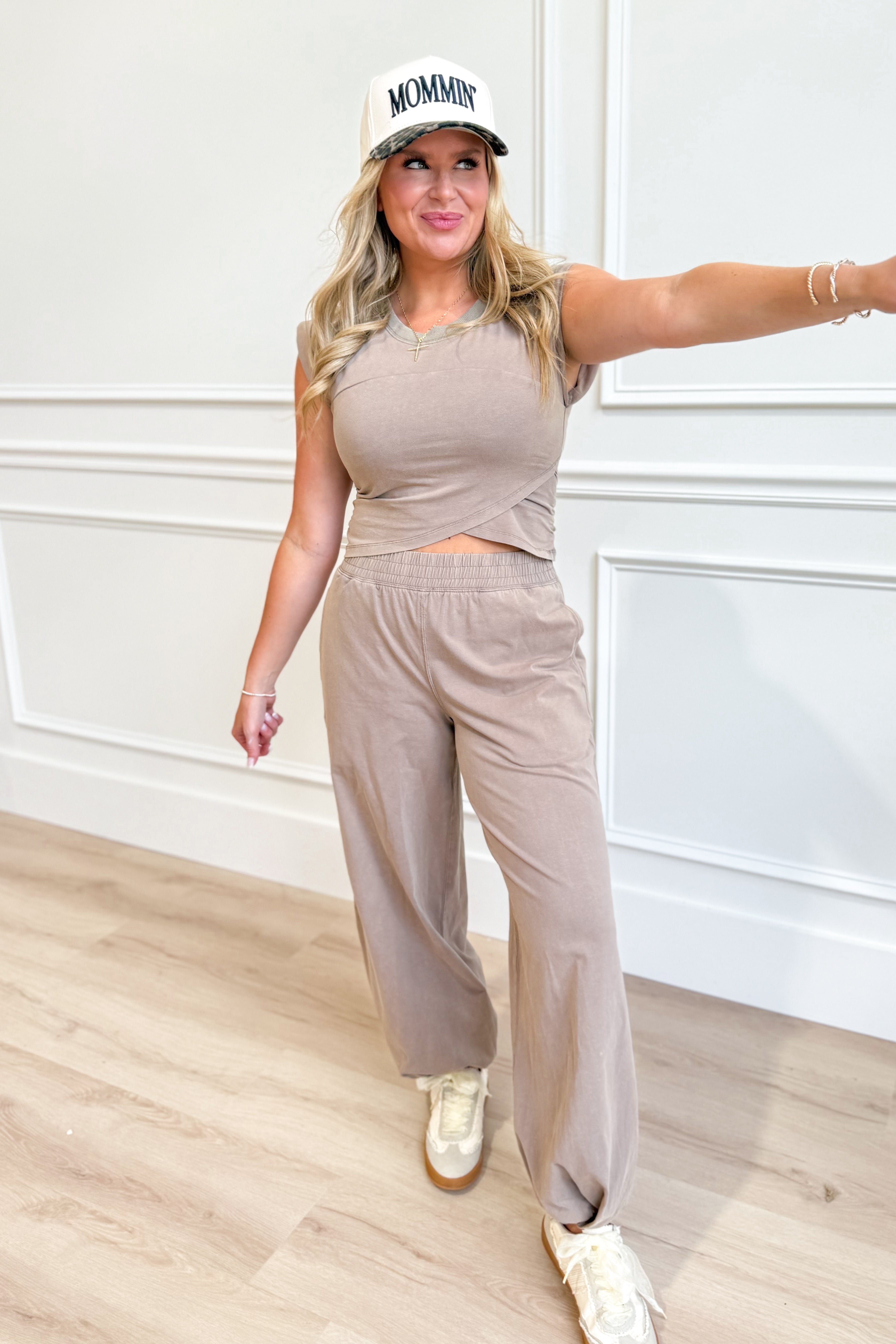 Ella Mineral Wash Wrap Jogger Set - Be You Boutique