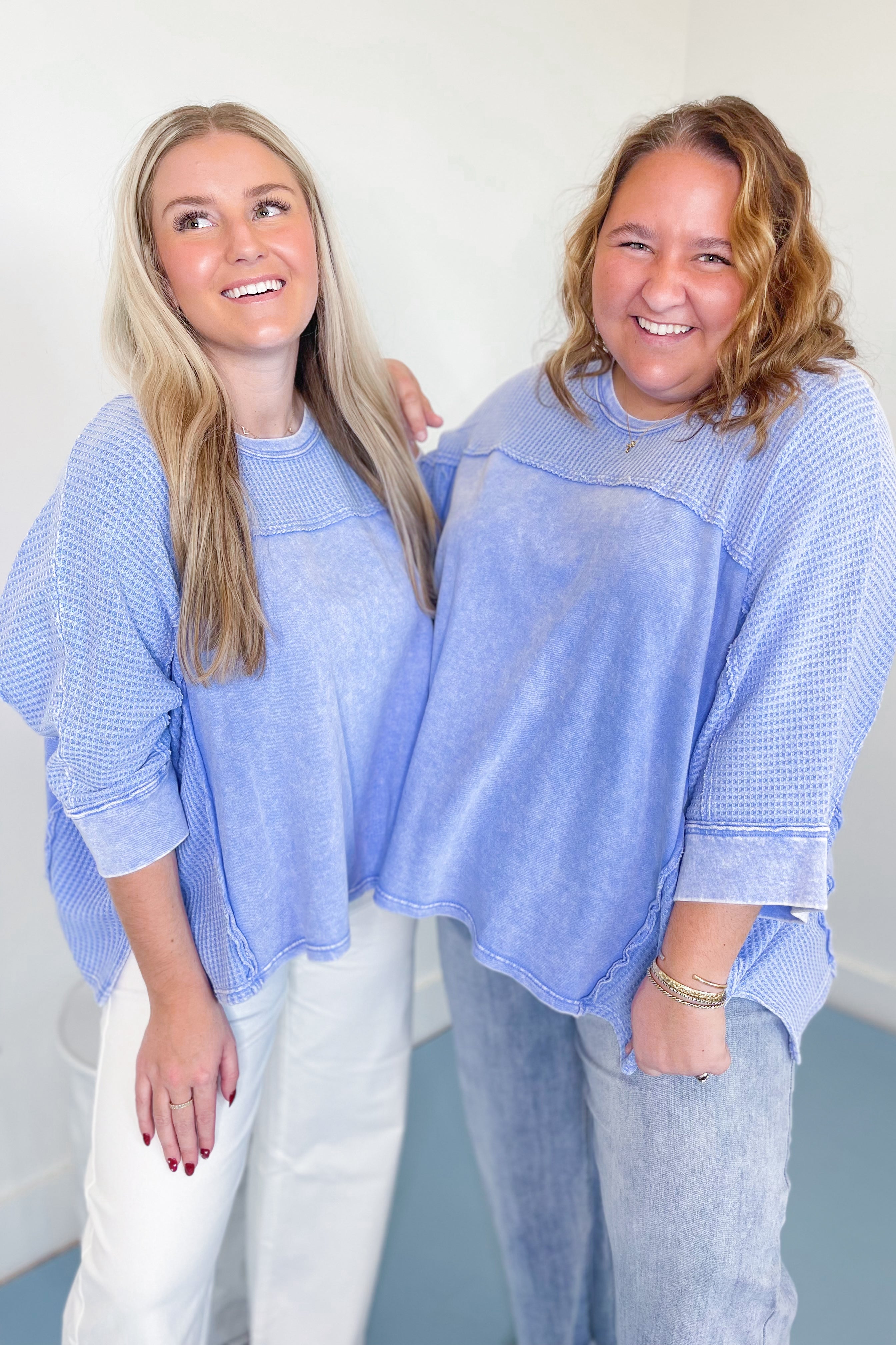 Perry Thermal Mix Terry Knit Mineral Washed Knit Top - Be You Boutique